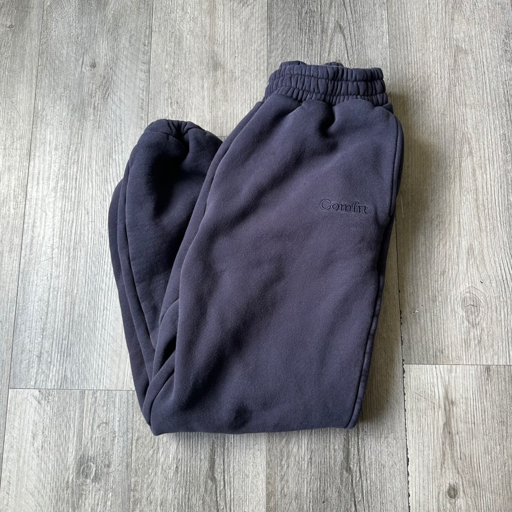 Comfrt Navy blue/purple Fleece Jogger Sweatpants Men's M Faded